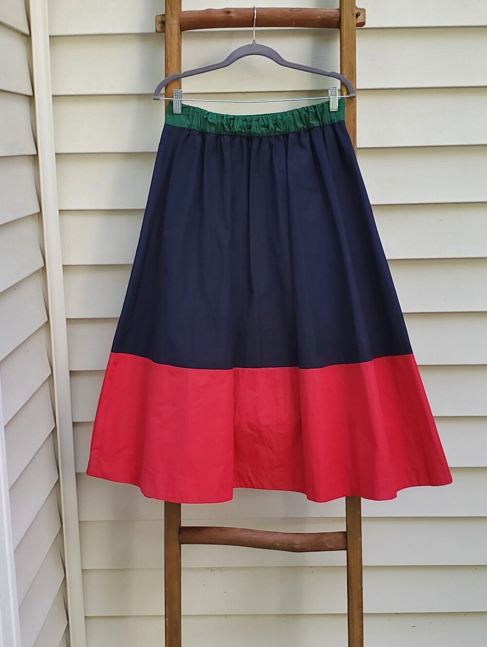 Boden Isabella Taffeta Colorblock Flare Midi Skirt Size 8R - Picture 4 of 7